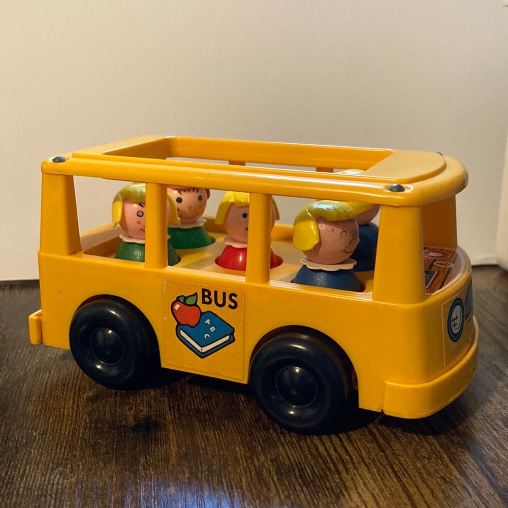 Vintage Fisher Price School Bus with Peg People